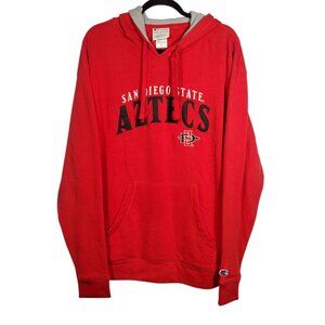 Champion SDSU Aztecs Hoodie Men's L Red Embroidered San Diego State Spellout